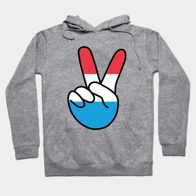 Luxembourg Flag V Sign Hoodie by DiegoCarvalho